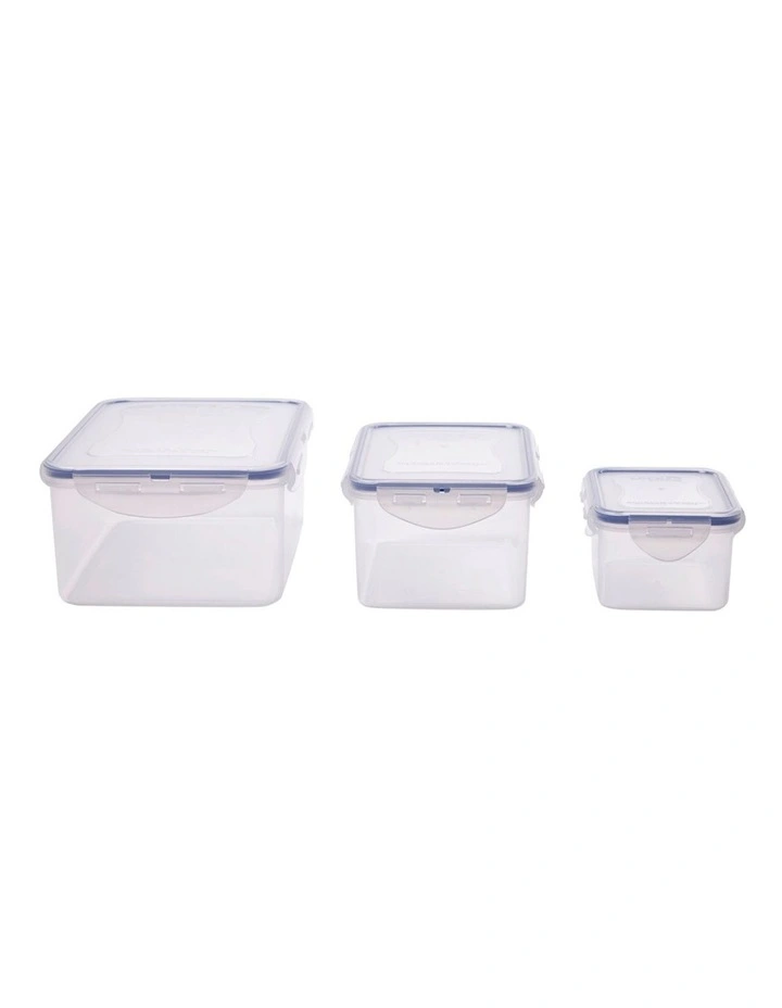 Classic Rectangular Food Storage Container Set with Lids 3 Pack