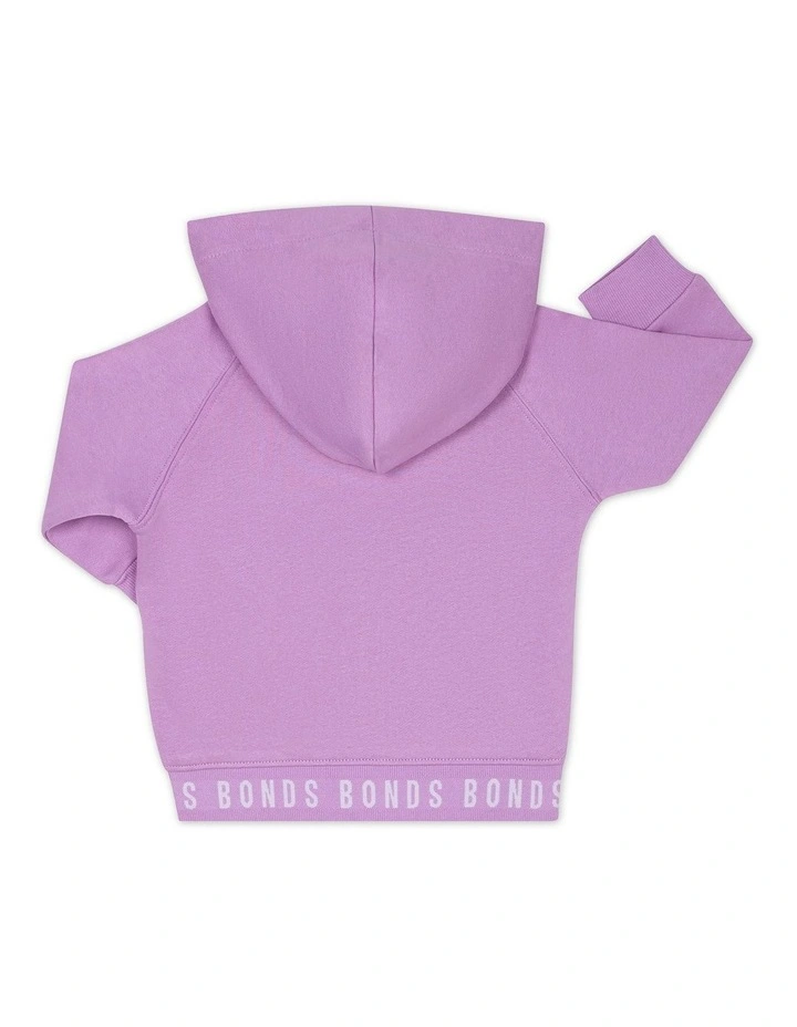 Logo Fleece Hoodie in Purple Peonie
