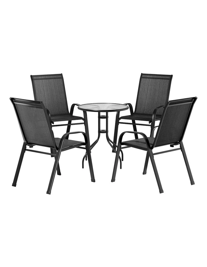 Outdoor Furniture 5 Piece Table and Chairs in Black