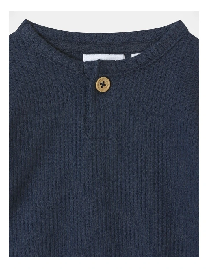 Newborn Brushed Rib Bodysuit in Navy