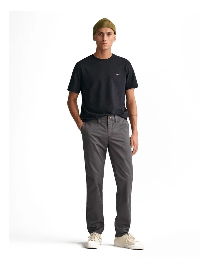 Slim Fit Twill Chinos in Antracite