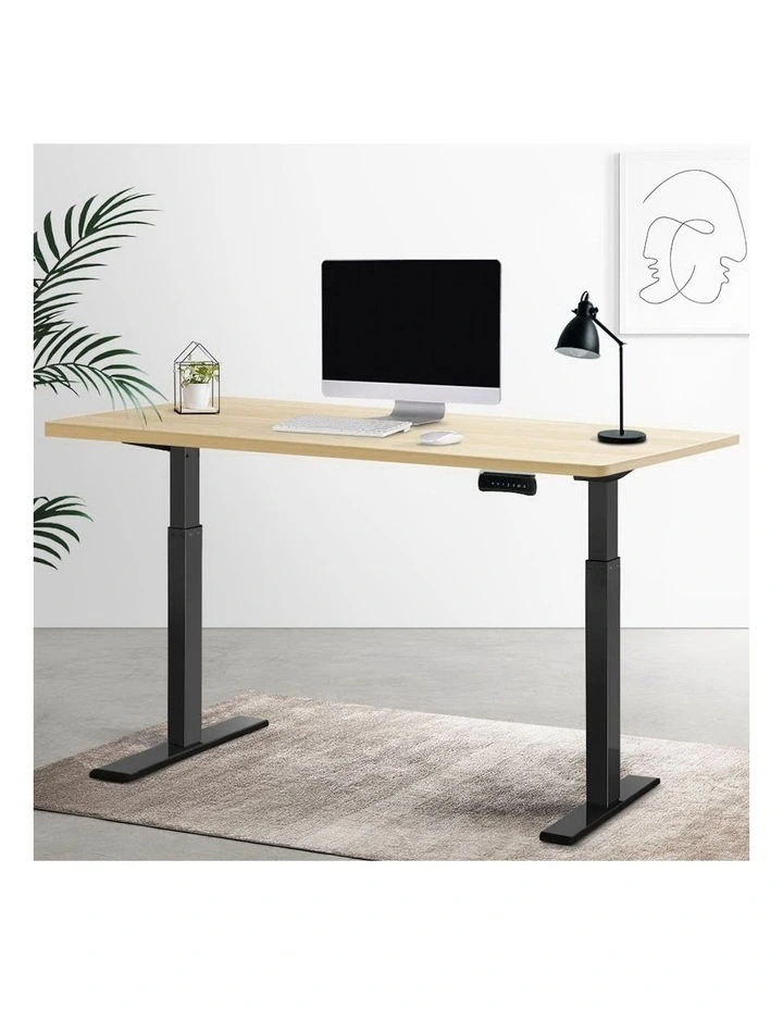 Sit Stand Desk Motorised in Black/Oak