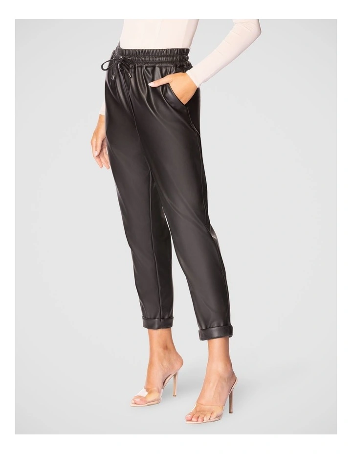 Macy Vegan Leather Pant in Black