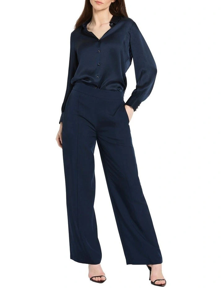 Ophelia Silk Shirt in Navy