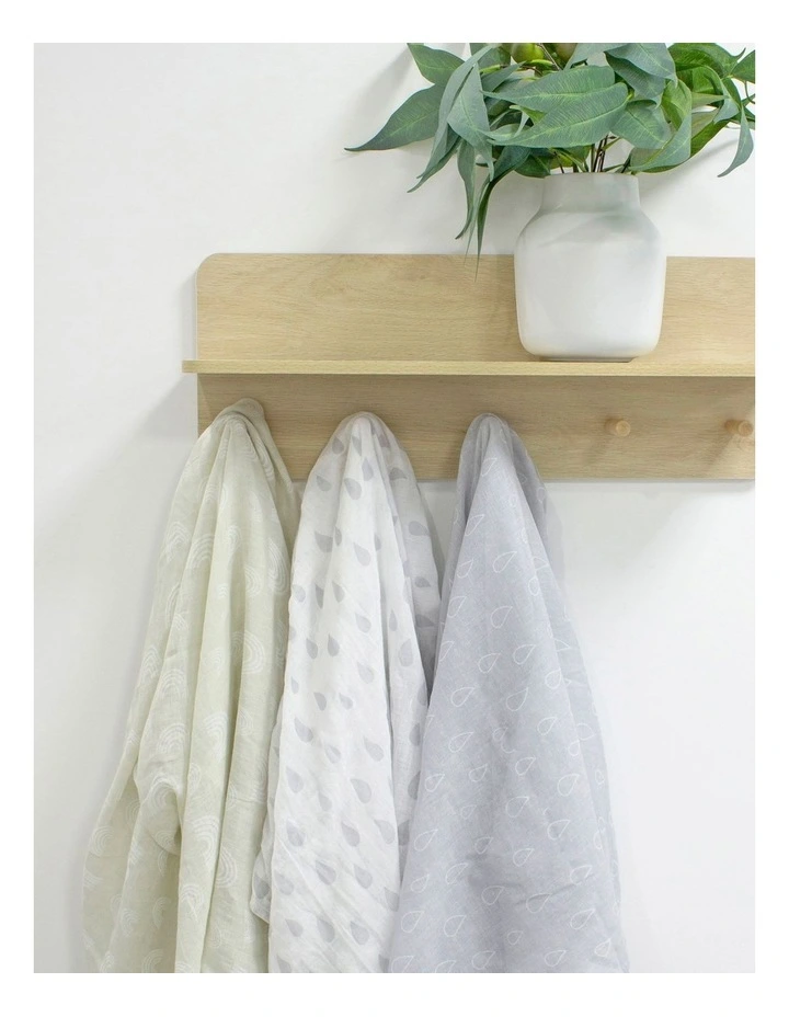 Nordic Muslin Wraps 3 Pack in Grey/Sand