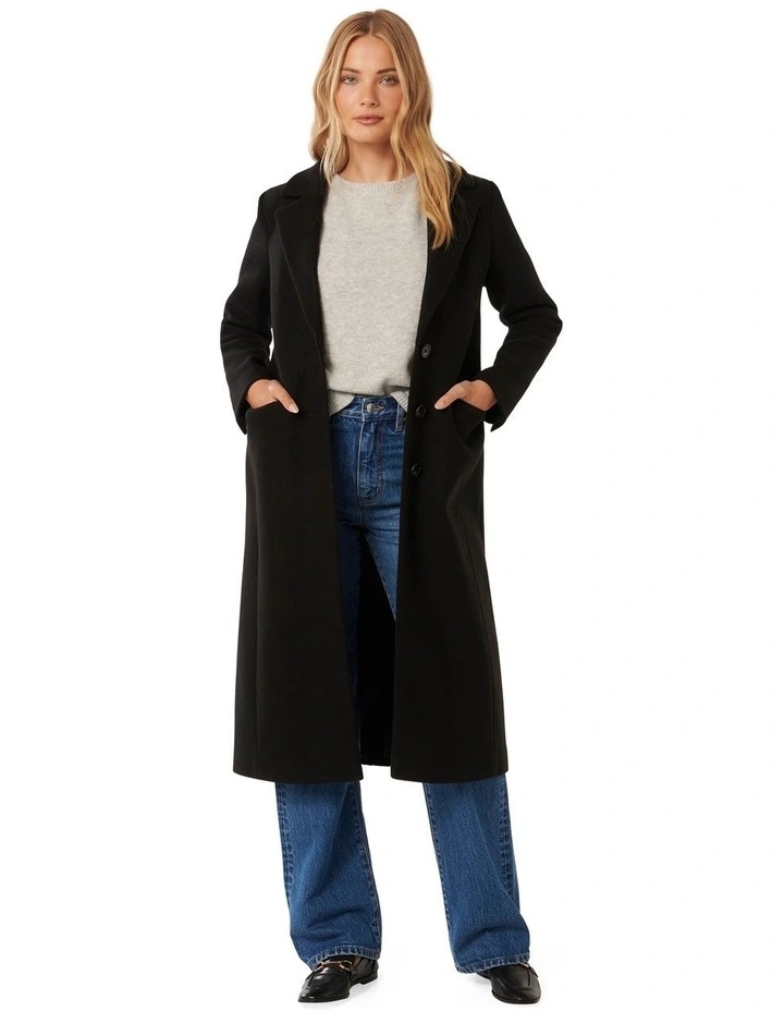 Arlo Single Breasted Coat in Black