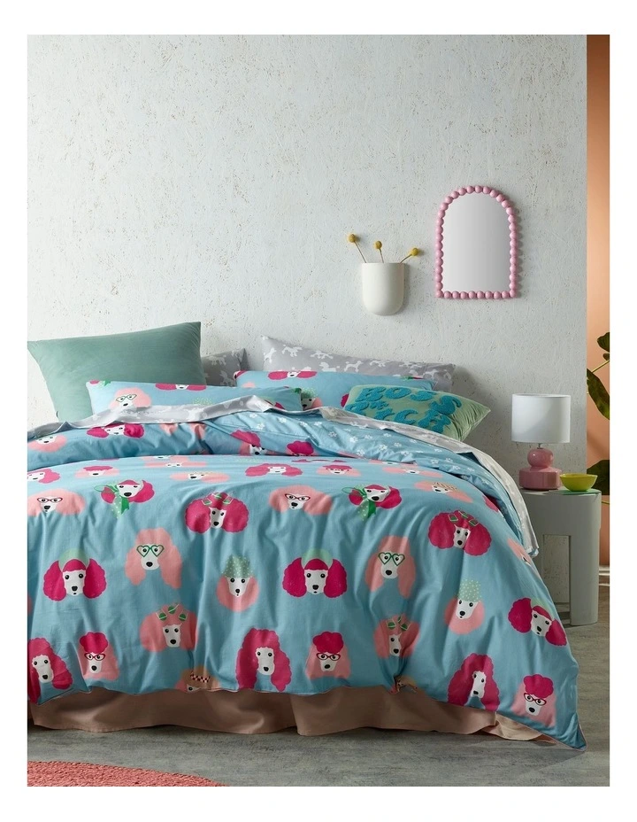 Poodle Party Quilt Cover Set in Multi