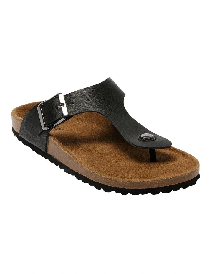 Fresno Sandals in Black Leather