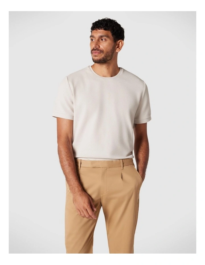 Jacquard Textured Tee in Bone