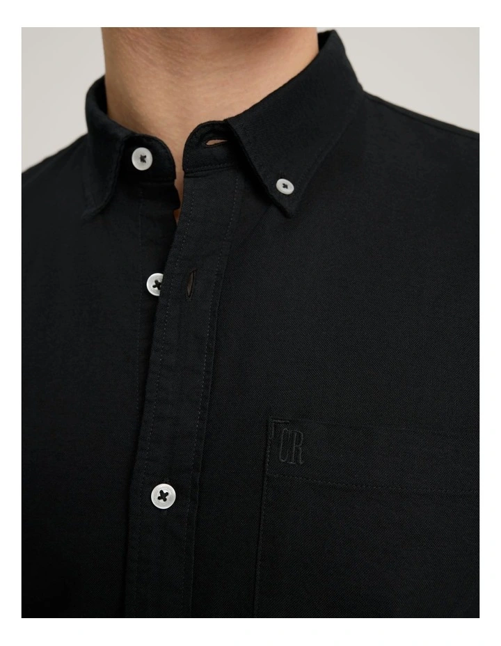 Regular Fit Oxford Shirt in Black