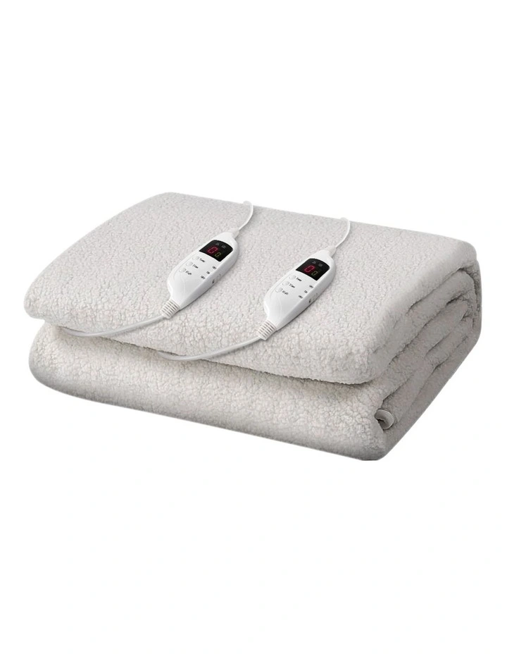 Queen Fitted Electric Blanket in White