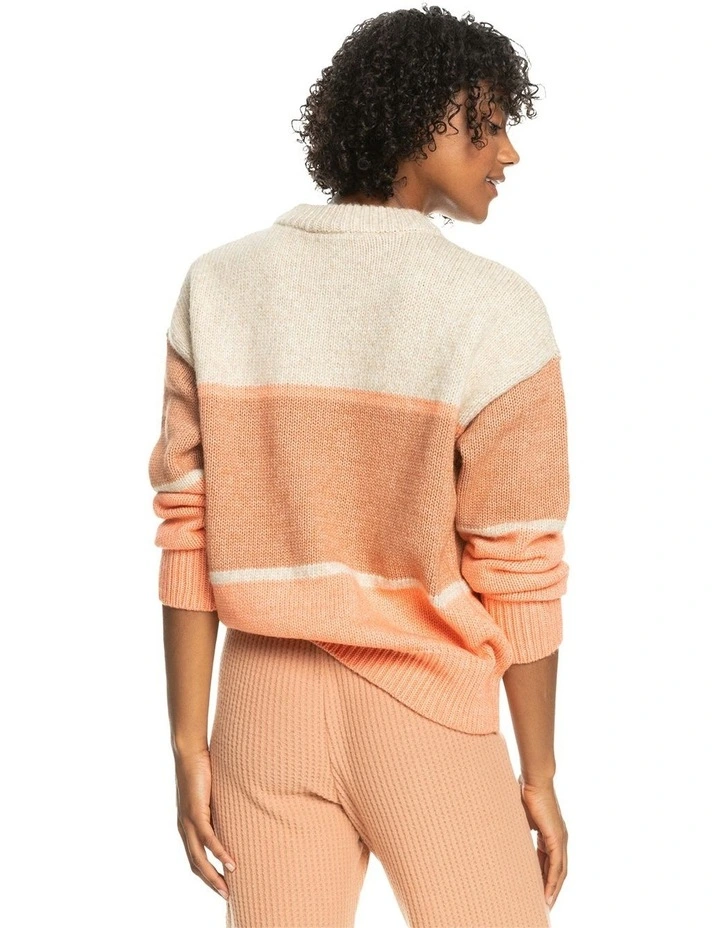 Too Far Crew Neck Jumper in Beige