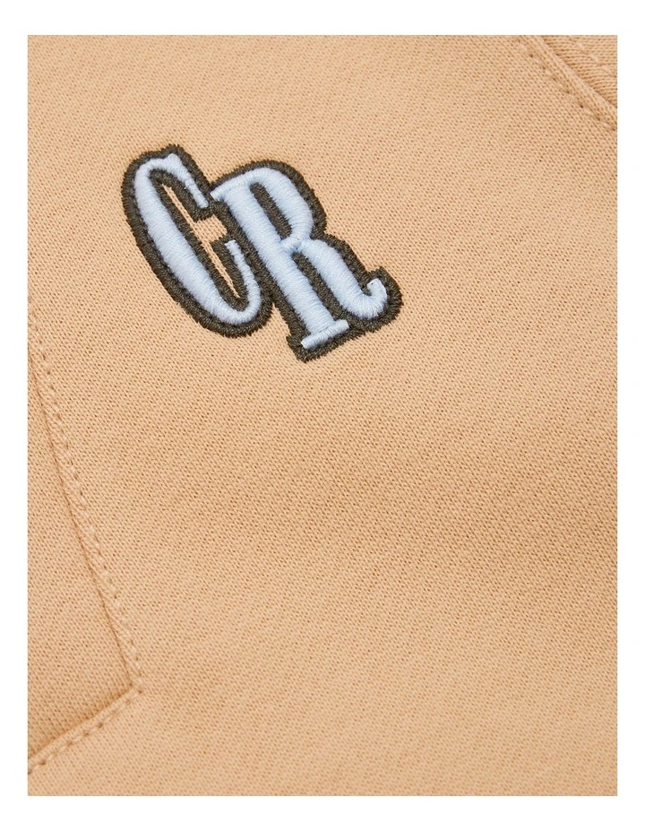 Organically Grown Cotton Logo Sweat in Camel