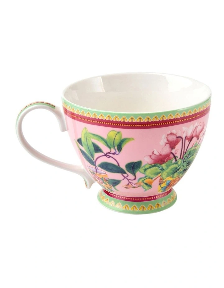 Gift Boxed Gabby Malpas Jardin Cyclamen Footed Cup 400ml in Pink
