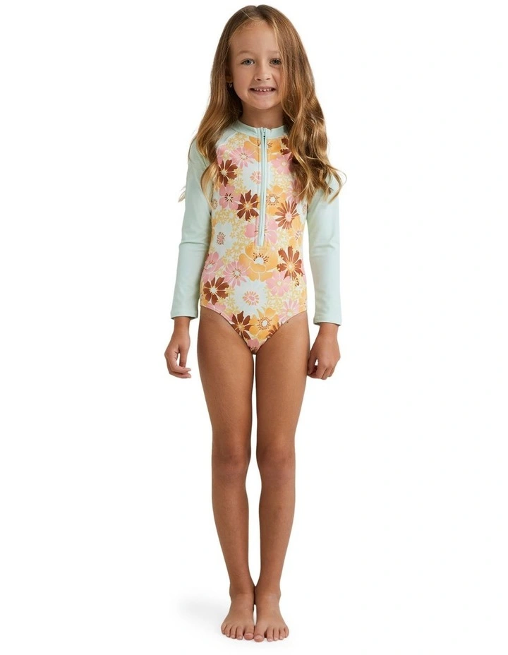 Flower Power One Piece Rash Vest in Sweet Mint