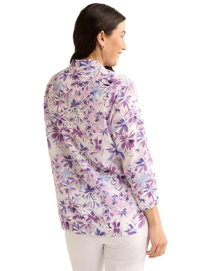 Verna 3/4 Sleeve Shirt in Wineberry