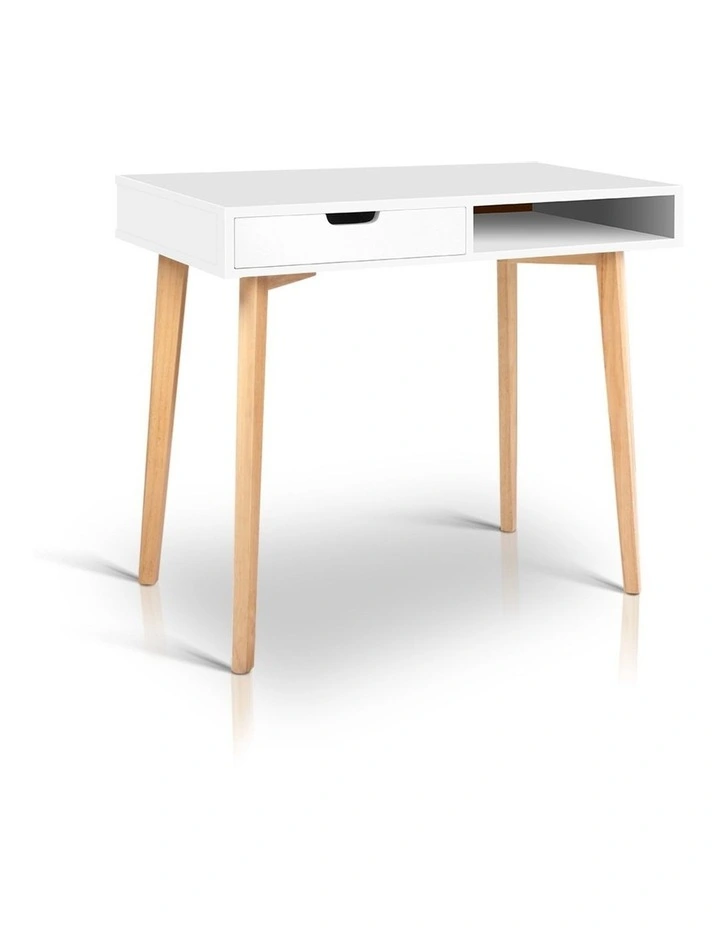Artiss Wood Computer Desk with Drawers White