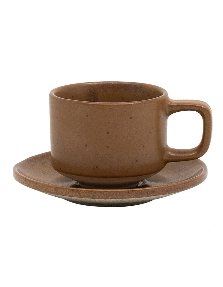 Claro Espresso Cup & Saucer 100ml/11cm Rust