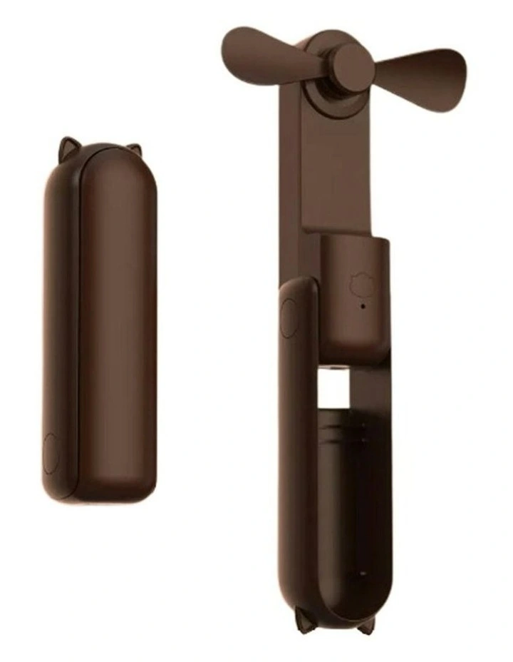 USB Rechargeable Portable Compact Handheld Fan in Brown