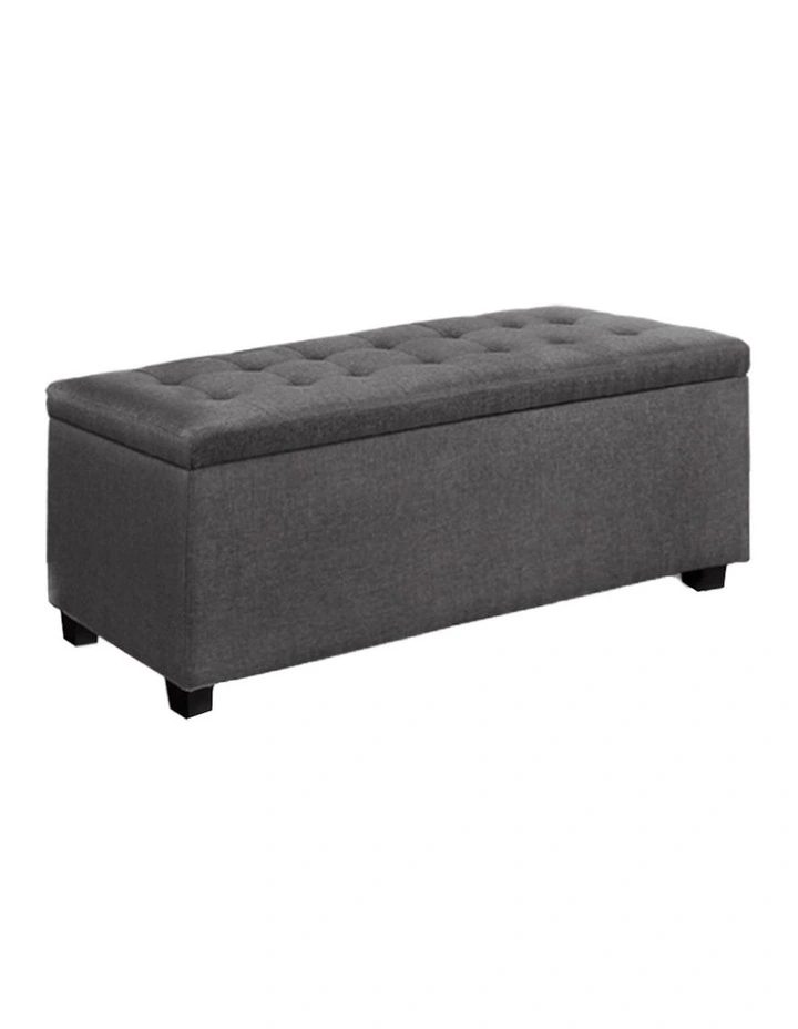 Storage Linen Ottoman Blanket Box 97cm in Grey