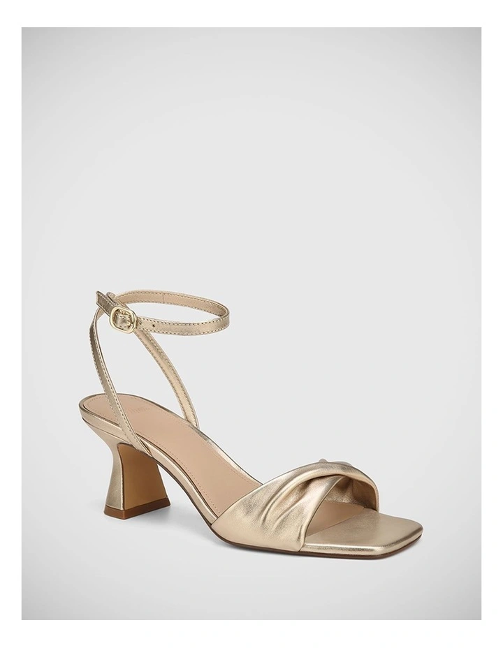 Martha Metallic Leather Sandal in Champagne