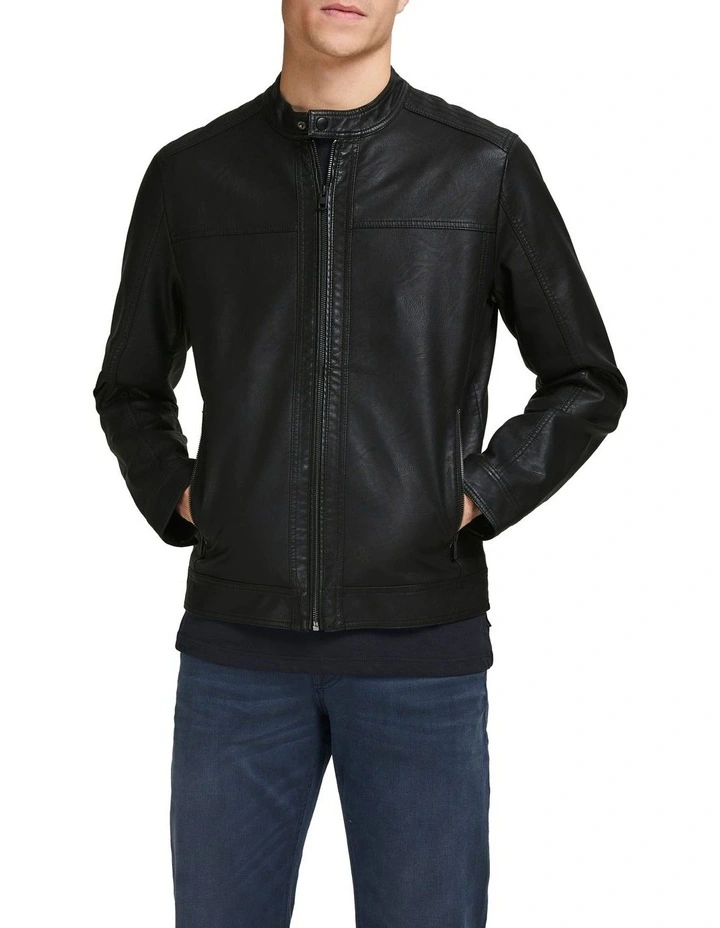 Warner Faux Leather Jacket Black