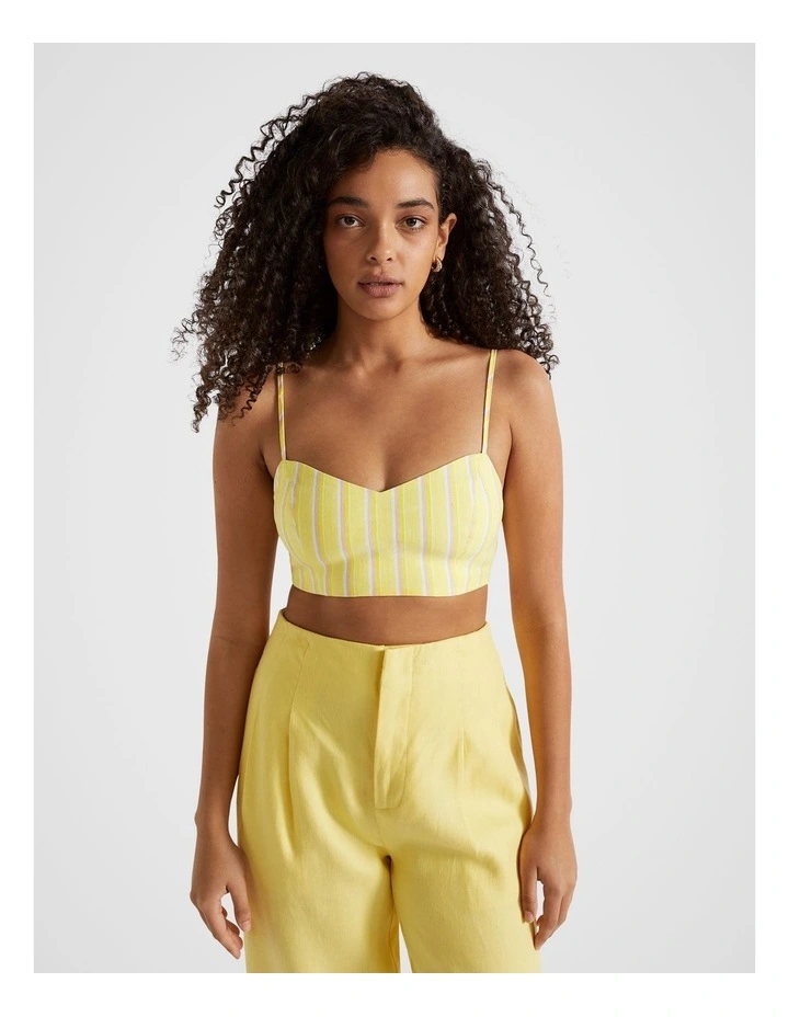 Multi Bralette in Lemon Drop Stripe