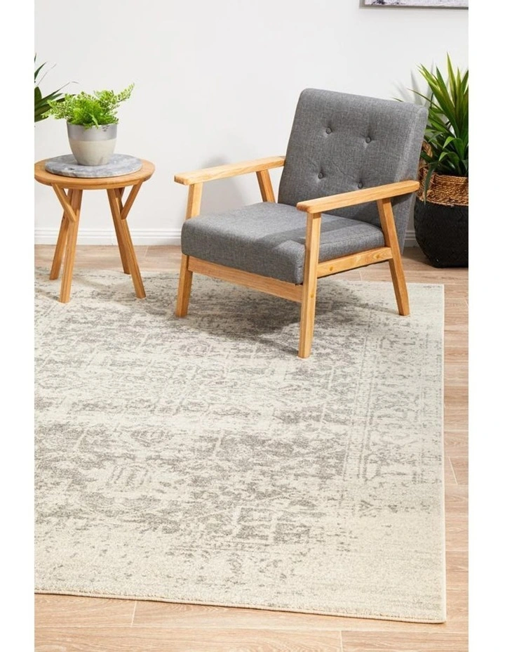 Evoke Dream Transitional Rug in White/Silver