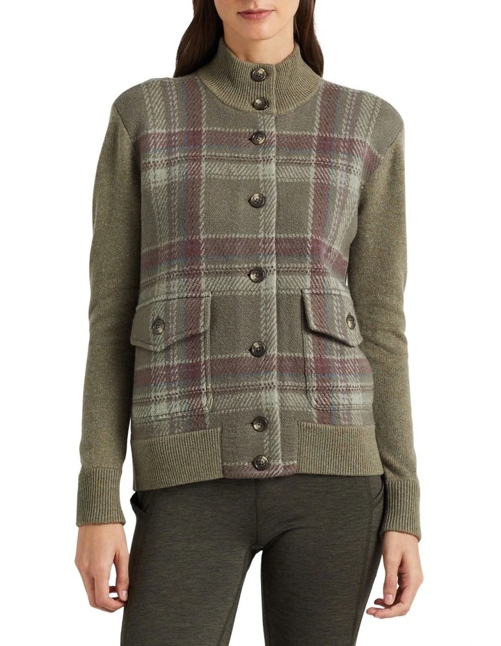 Plaid Wool Blend Coat in Multi