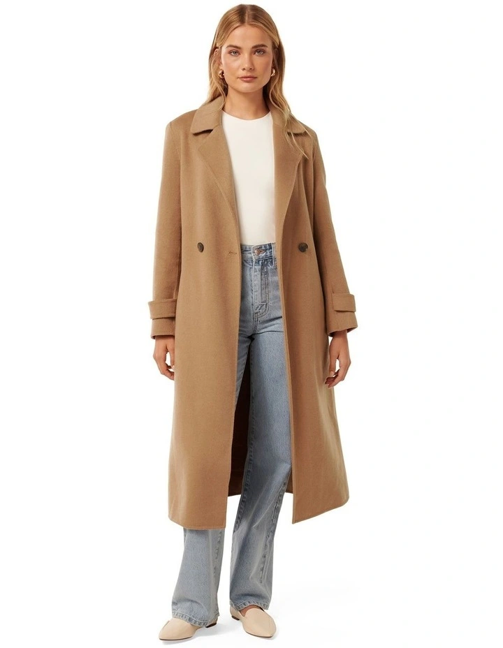 Carter Felled Seam Coat in Brown