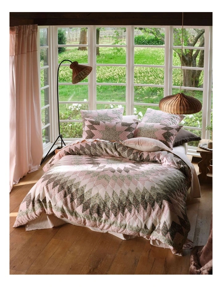 Dusty Quilt Cover Set in Rose