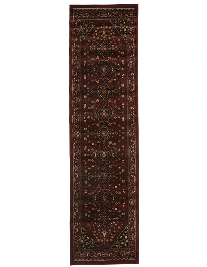 Istanbul Traditional Shiraz Design Runner Rug In Burgundy Red