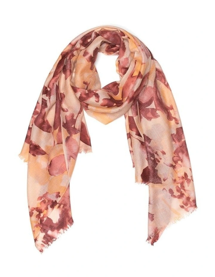 Australian Wool Print Scarf in Brown