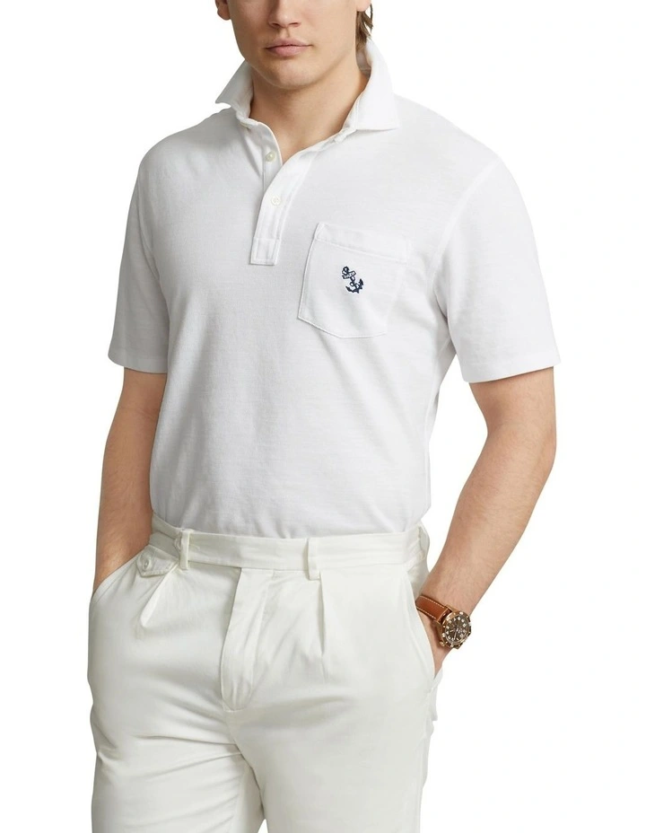 Classic Fit Anchor Mesh Polo Shirt