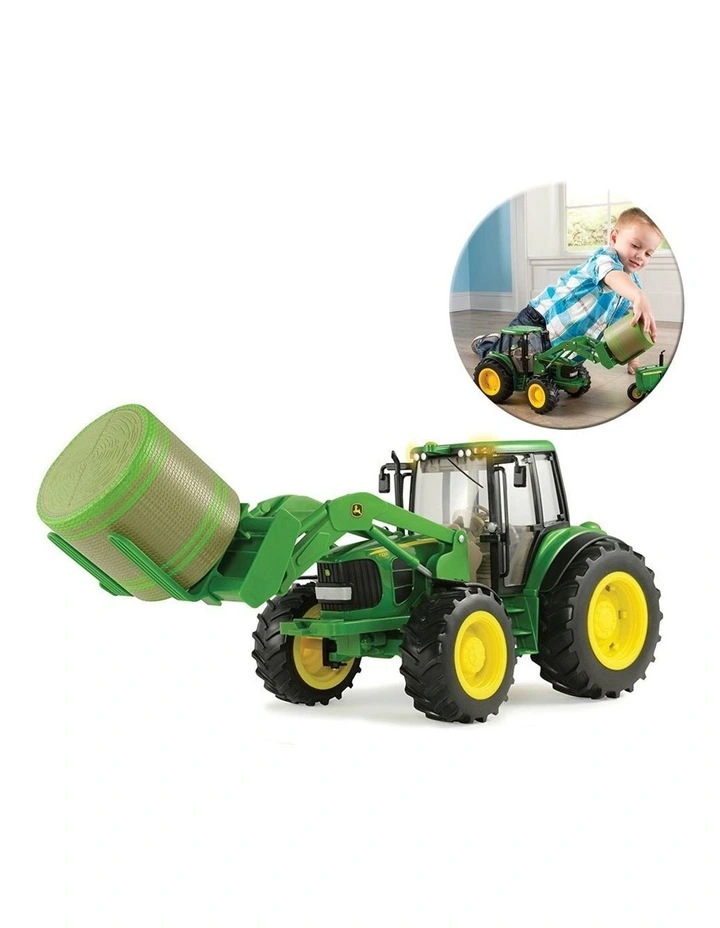 Tractor/Vehicle w/ Bale Mover & Round Bale Farm Toys Light/Sound 1:16