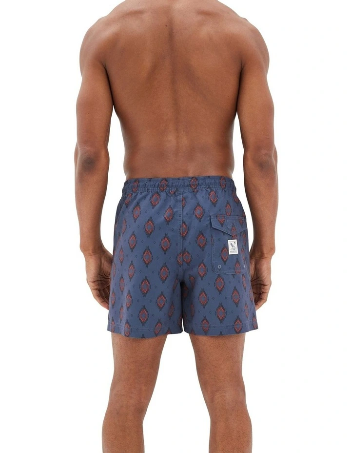 5.5" Striped Swim Trunk in Blue