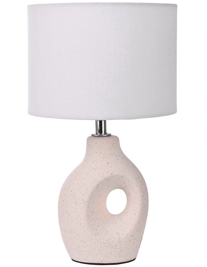 Sculptural Hole Table Lamp in White