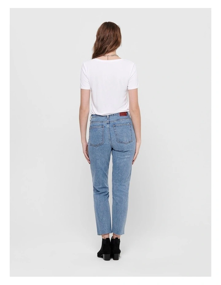 Emily High Waisted Straight Jeans in Blue