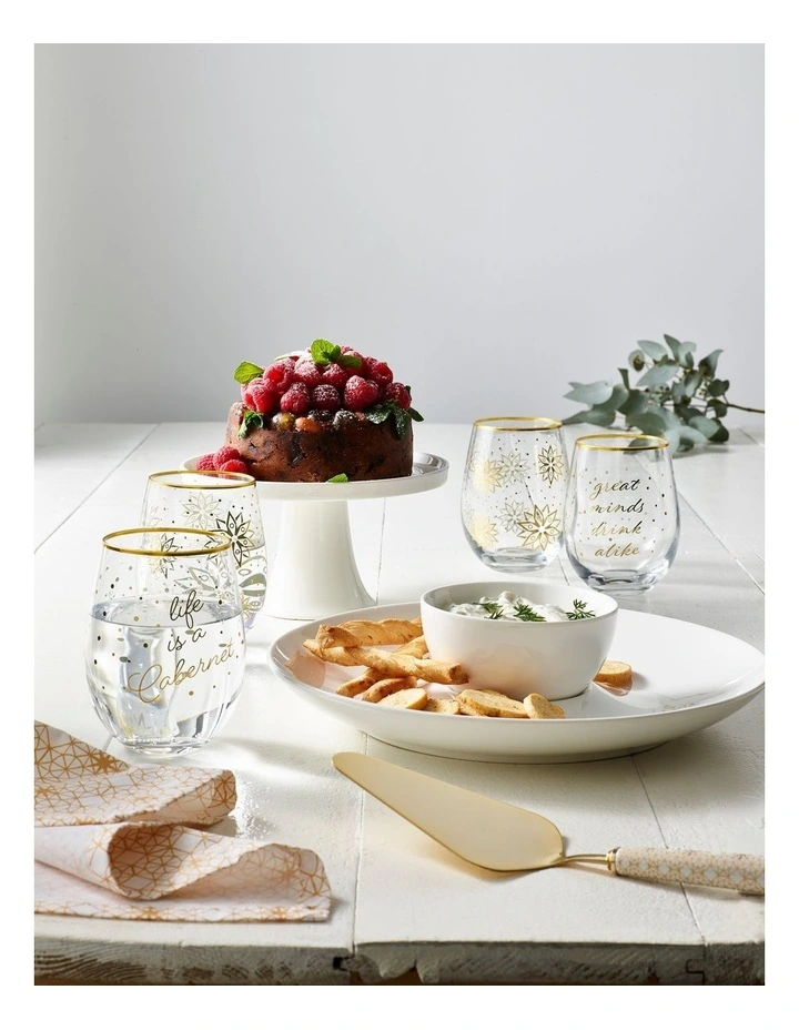 20cm Footed Cake Stand Gift Boxed in White