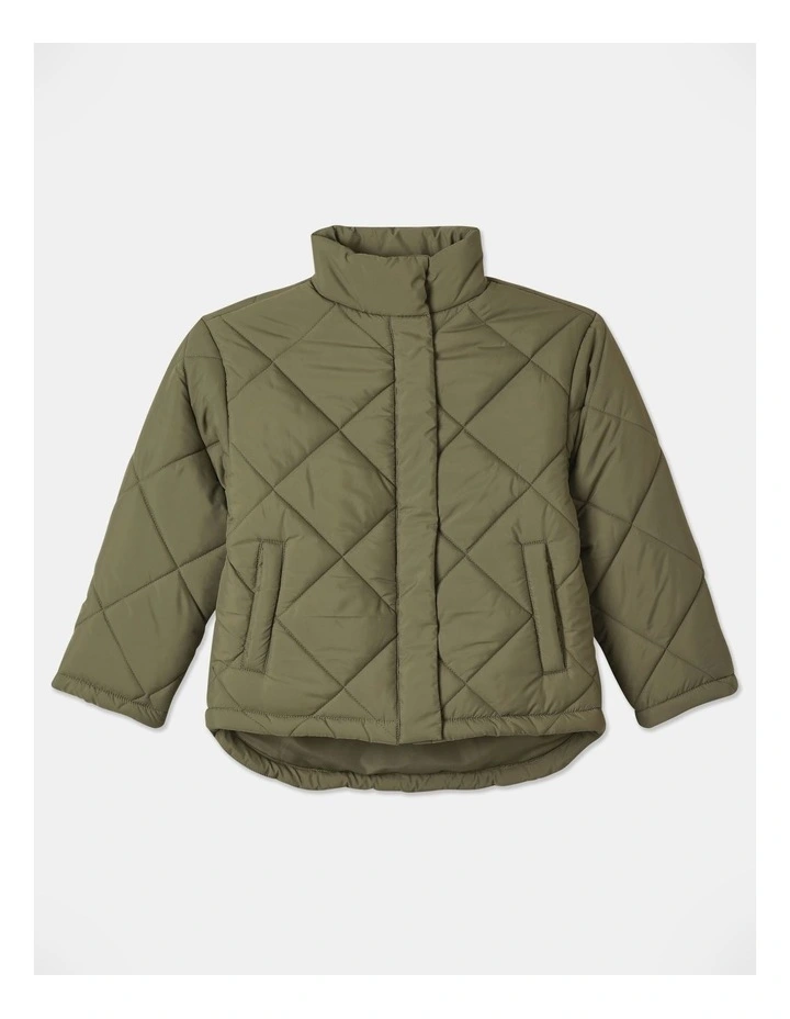 Light Weight Quilted Jacket in Khaki