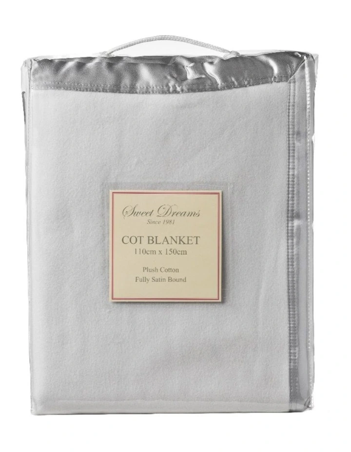 Cot Cotton Fleece Blanket in Grey