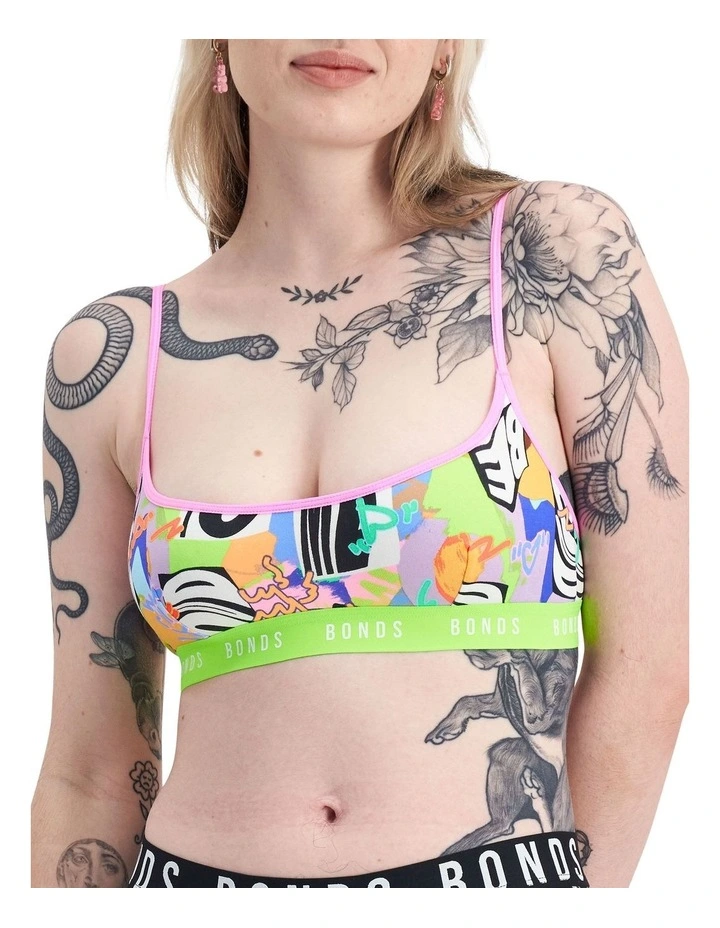 Icons Scoop Crop Bra in Multi