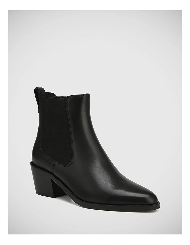 Jocelyn Leather Ankle Boot in Black