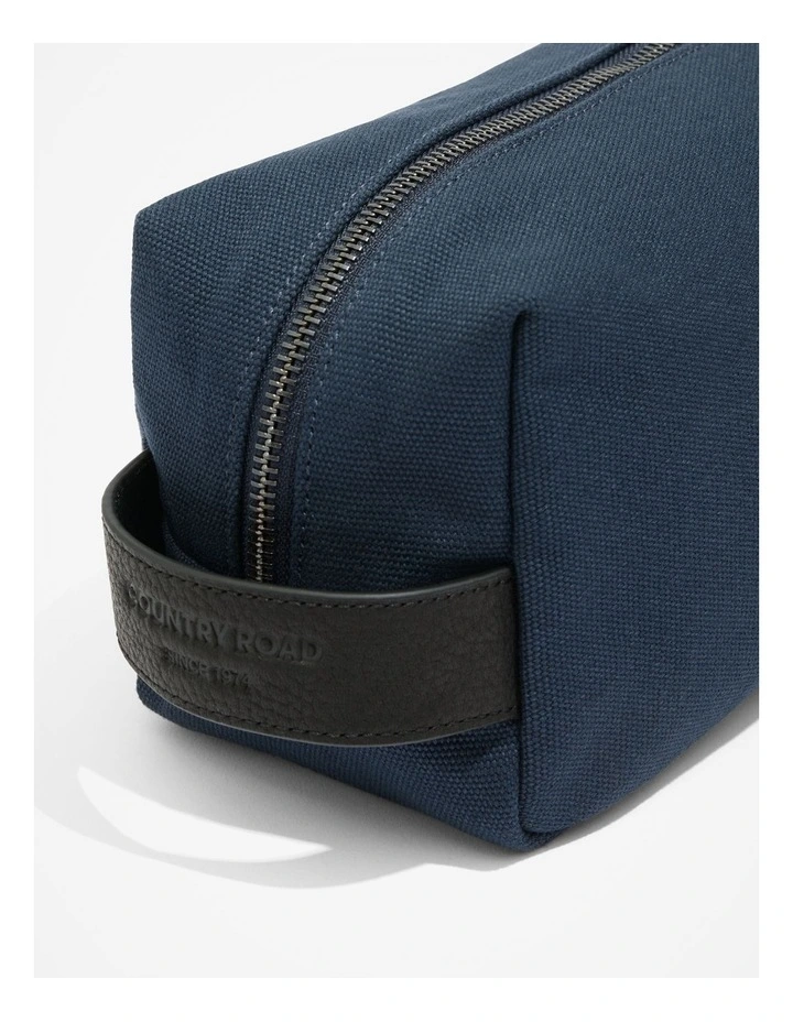 Organically Grown Cotton Modern Wash Bag in Navy