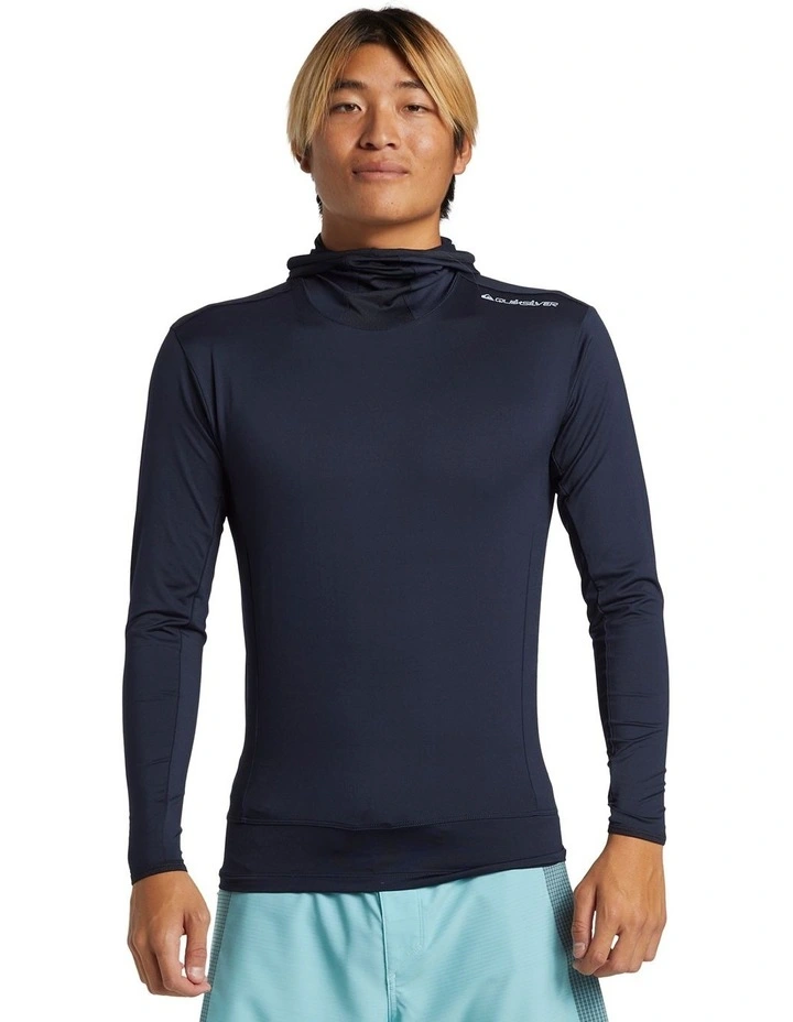 Highline Long Sleeve UPF 50 Hooded Surf T-shirt in Dark Navy