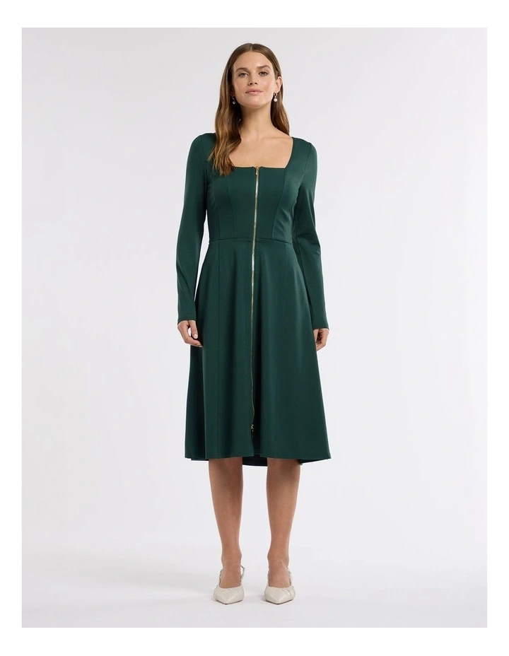 Sofie Ponte Dress in Green