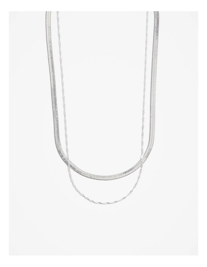 Ana Layered Necklace in Silver