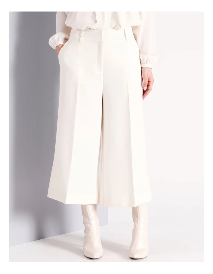 Double Crepe Culotte in Ecru