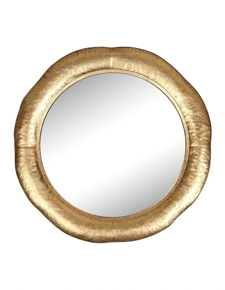New Framed Round Wall Mirror 80cm in Gold