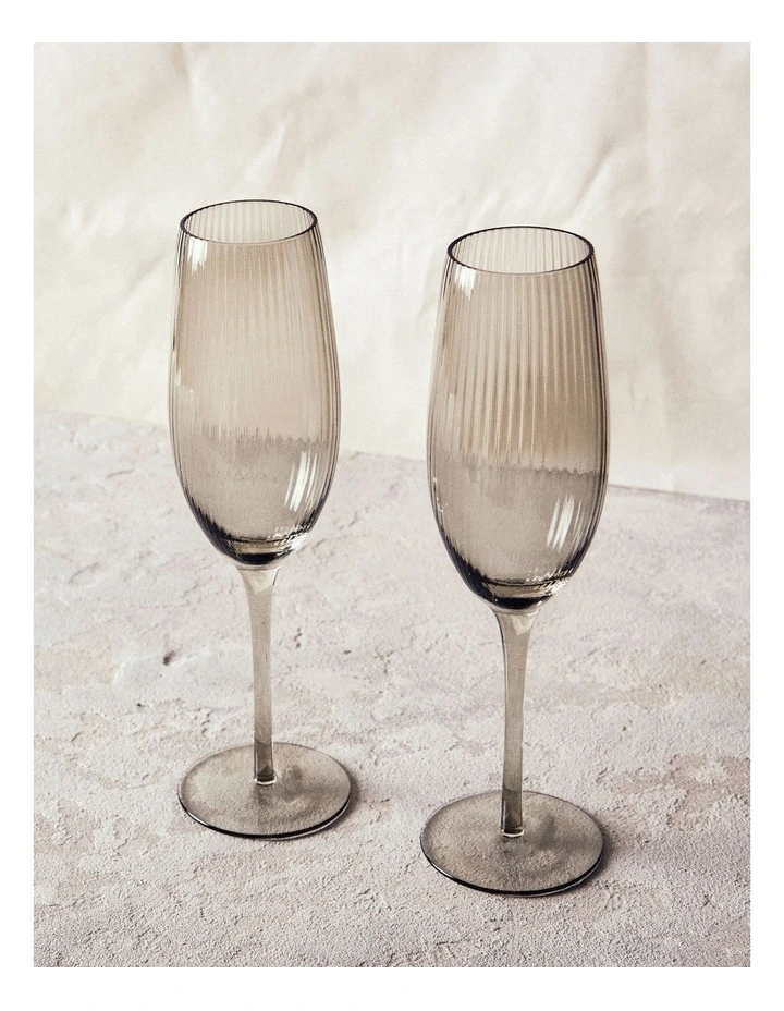 Amana Flute Set of 4 280ml in Grey